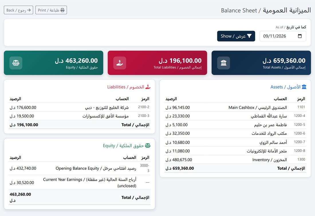 الميزانية العمومية